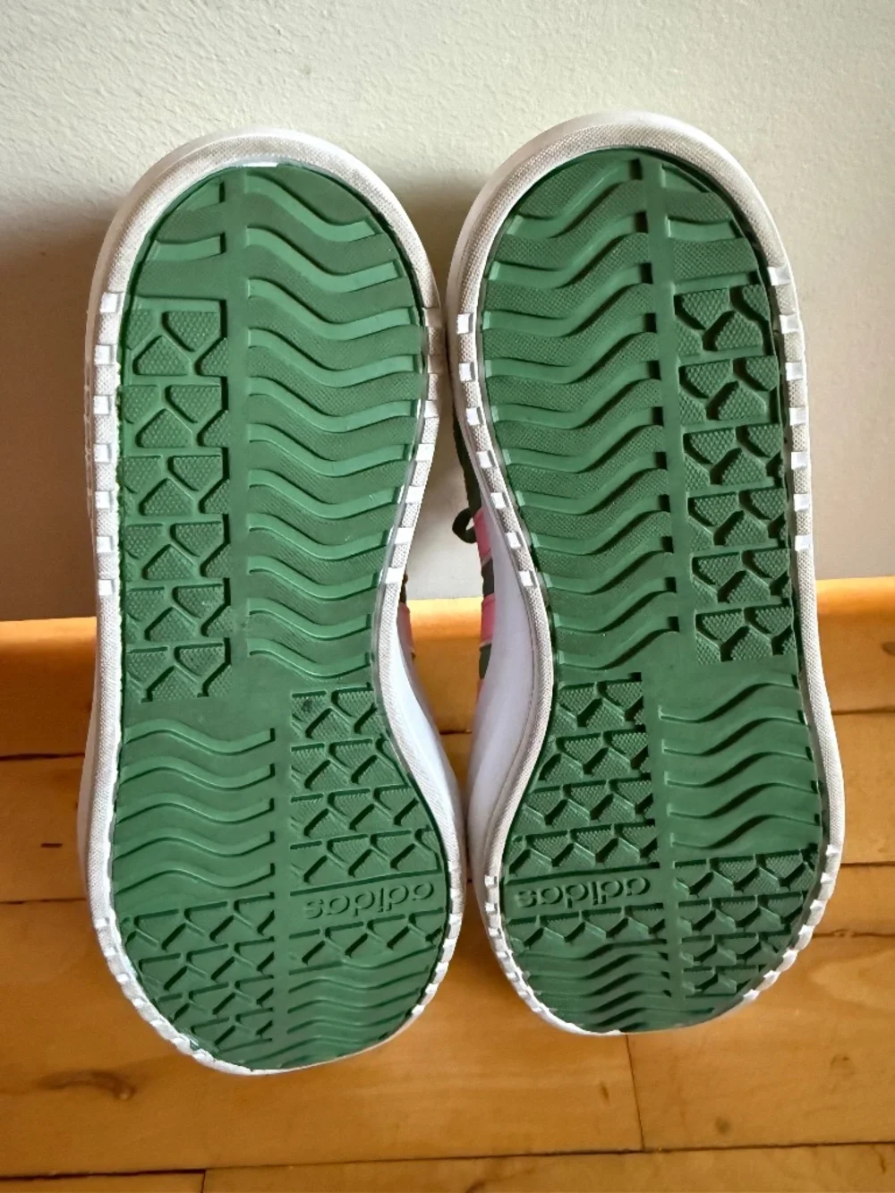 Adidas VL Court Green Suede Pink Stripe Sneakers Women's 7 - Picture 5 of 5